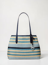 Avalon Medium Striped Woven Tote Bag.35S6S0VT2W