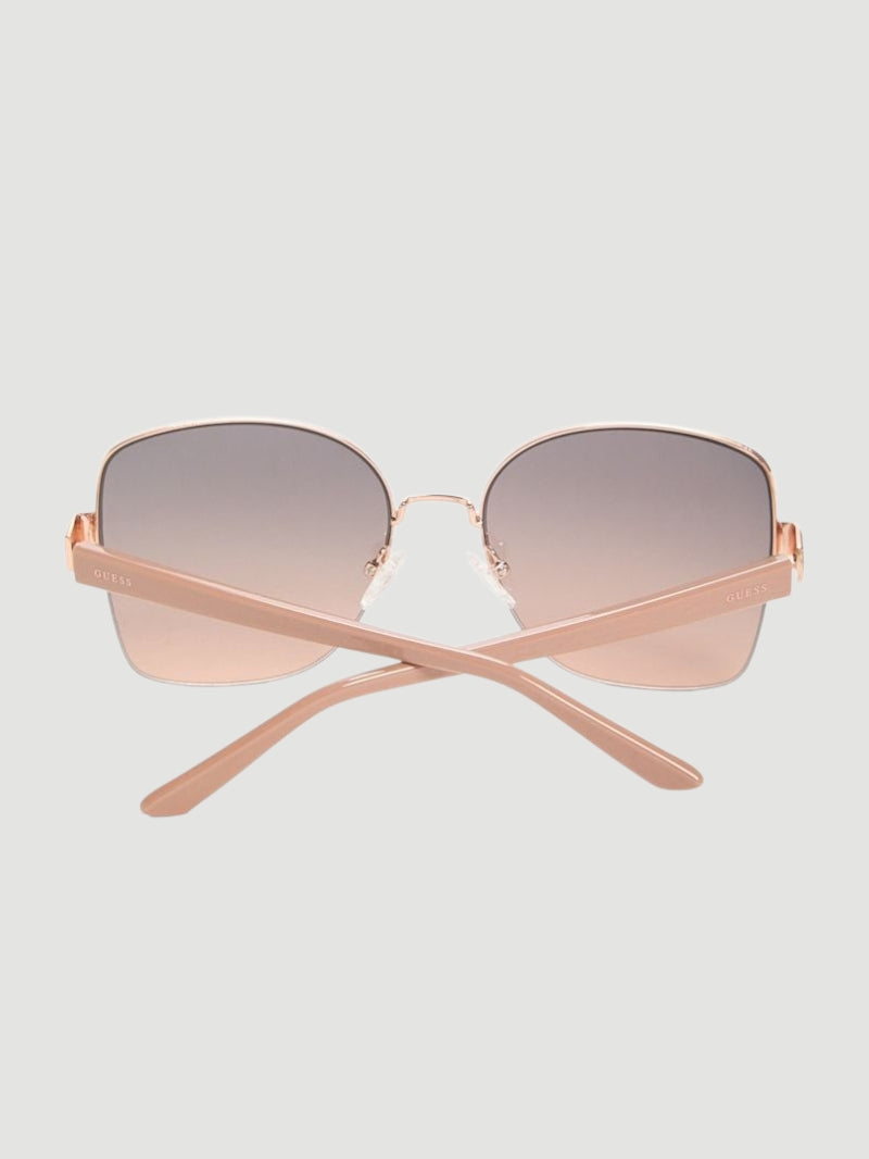 Geometric Semi-Rimless Metal Sunglasses GF00052W