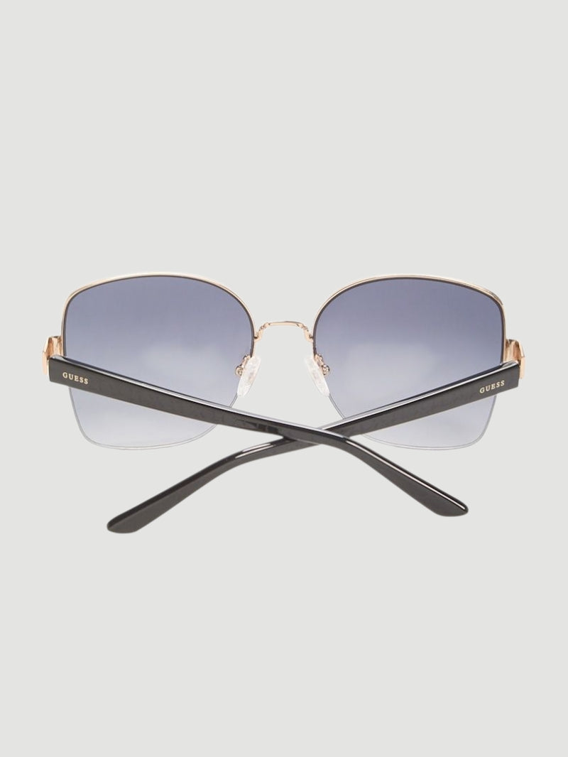 Geometric Semi-Rimless Metal Sunglasses GF00052W