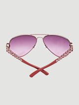 Chain-Link Aviator Sunglasses GU7255W