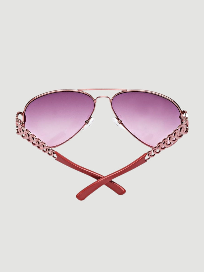 Chain-Link Aviator Sunglasses GU7255W