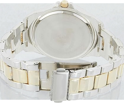 U.S. Polo Assn. Men's Two-Tone Watch with Royal Blue Dial and Fold-Over Clasp