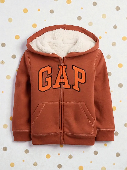 babyGap Logo Sherpa-Lined Zip Hoodie