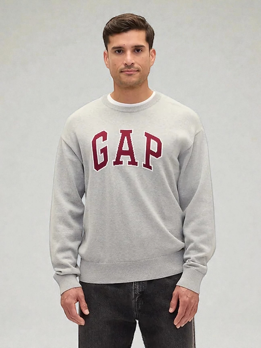 Relaxed Gap Logo Intarsia Sweater