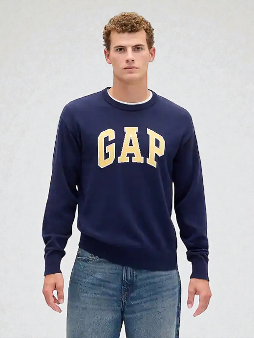 Relaxed Gap Logo Intarsia Sweater