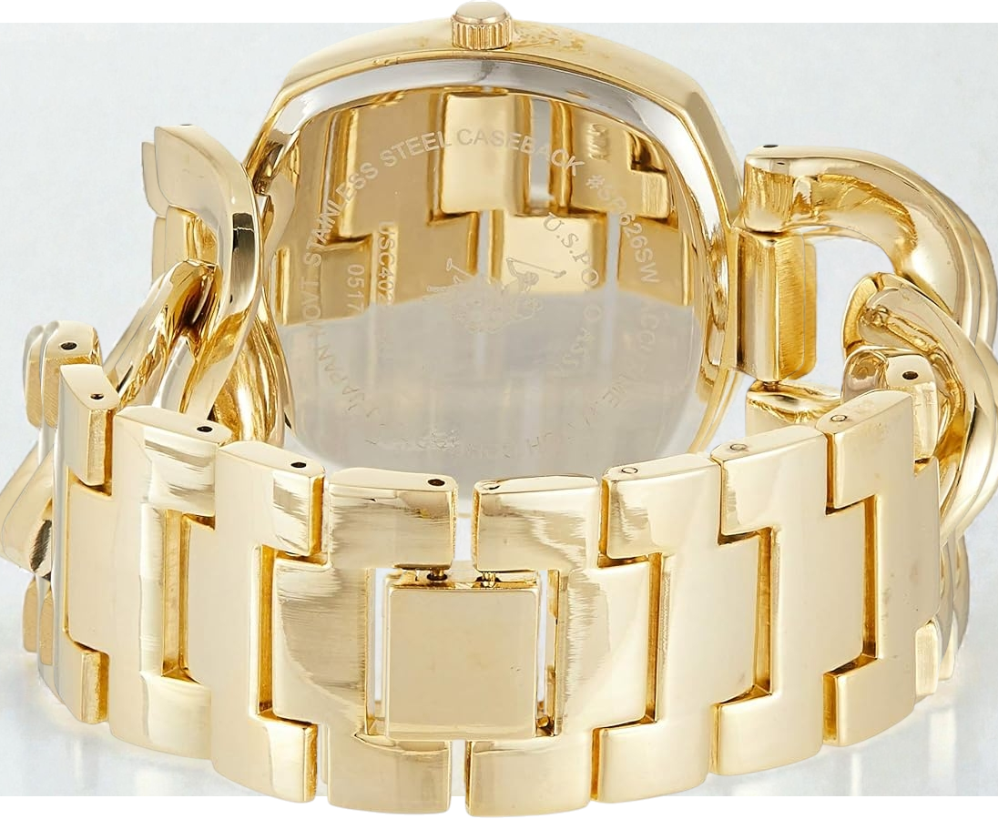 U.S. Polo Assn. Women’s Gold-Tone Chain Bracelet Watch