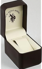 U.S. Polo Assn. Men's Brown Dial Watch with Gold-Tone Bezel and Croc-Embossed Strap