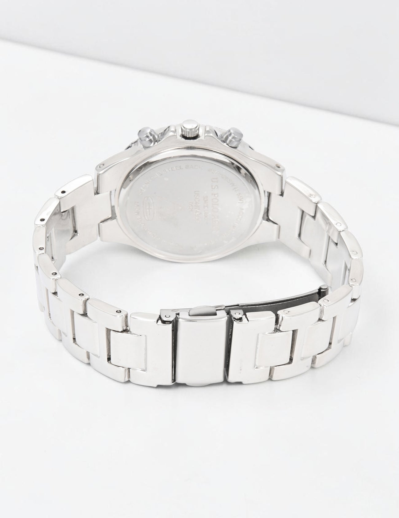 LADIES EMBELLISHED SILVER LINK WATCH WITH MINT FACE,USC40743UO-0000A