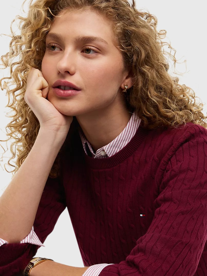 TOMMY HILFIGER Cable Knit Sweater,XW07179-DW5