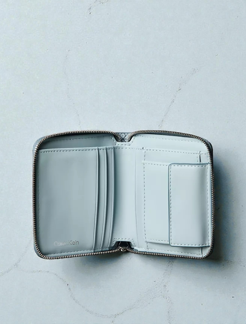 C.K Allover Monogram Square Zip Wallet