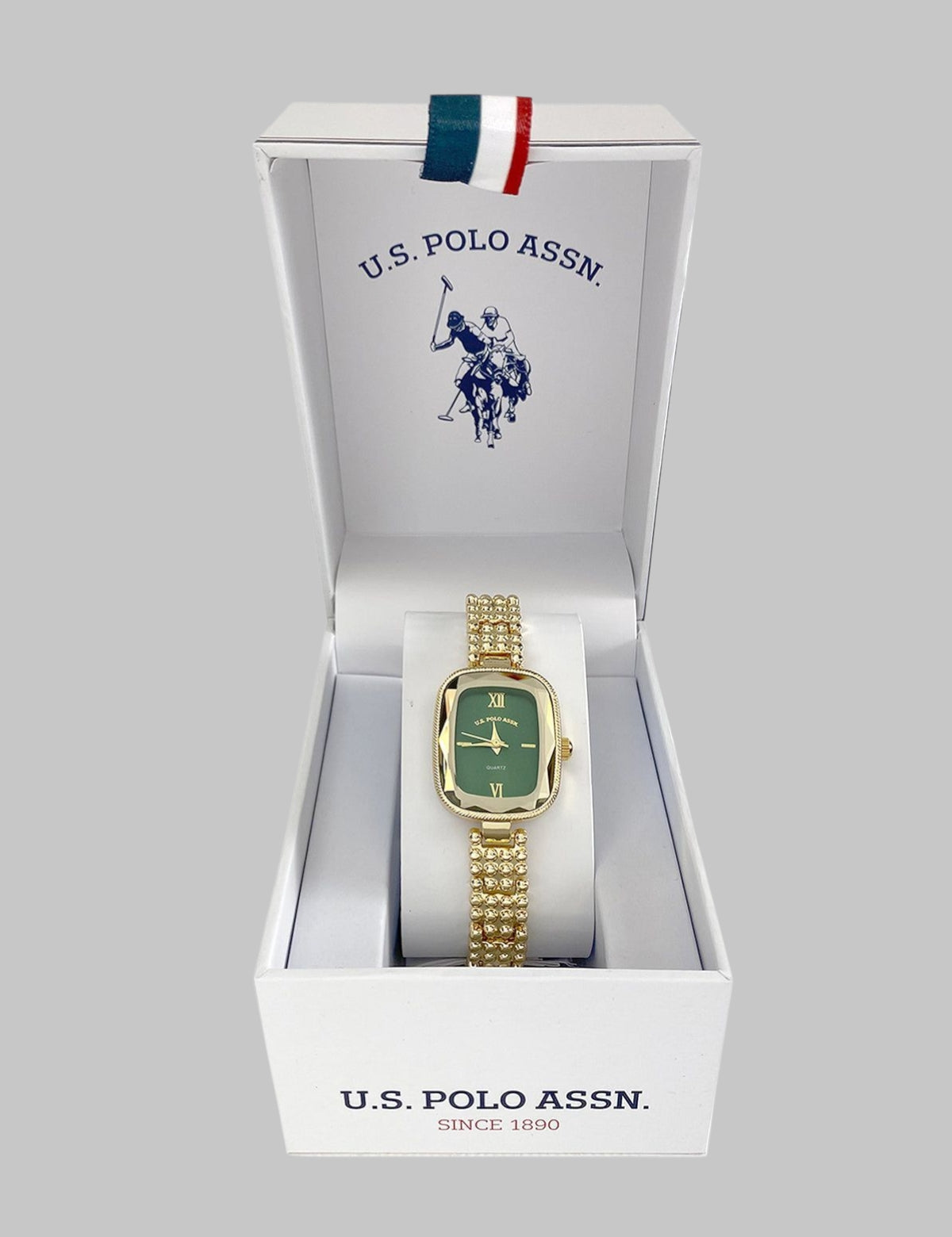 Immediate LADIES OVAL GOLD WATCH WITH GREEN FACE
SKU: USC40698UO
