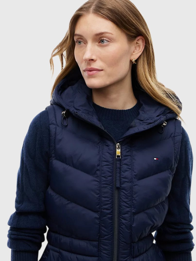 TOMMY HILFIGER Lightweight Quilted Hooded Vest,XW09417-DW5