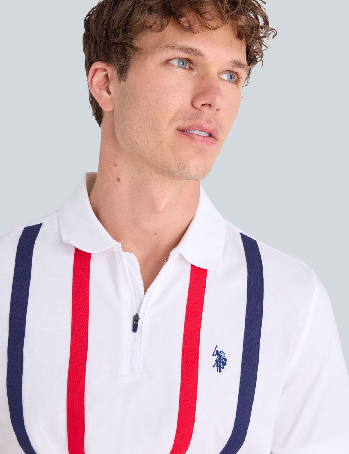 VERTICAL STRIPE JERSEY POLO SHIRT WITH ZIPPER
SKU: 11P0195-2W00A