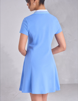 U.S Polo RIB KNIT COLLAR ZIPPER PLACKET SWING DRESS Serial 21D0061