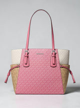 Michael Kors Voyager Large Color-Block Signature Logo Tote Bag,35S5SV6T7B