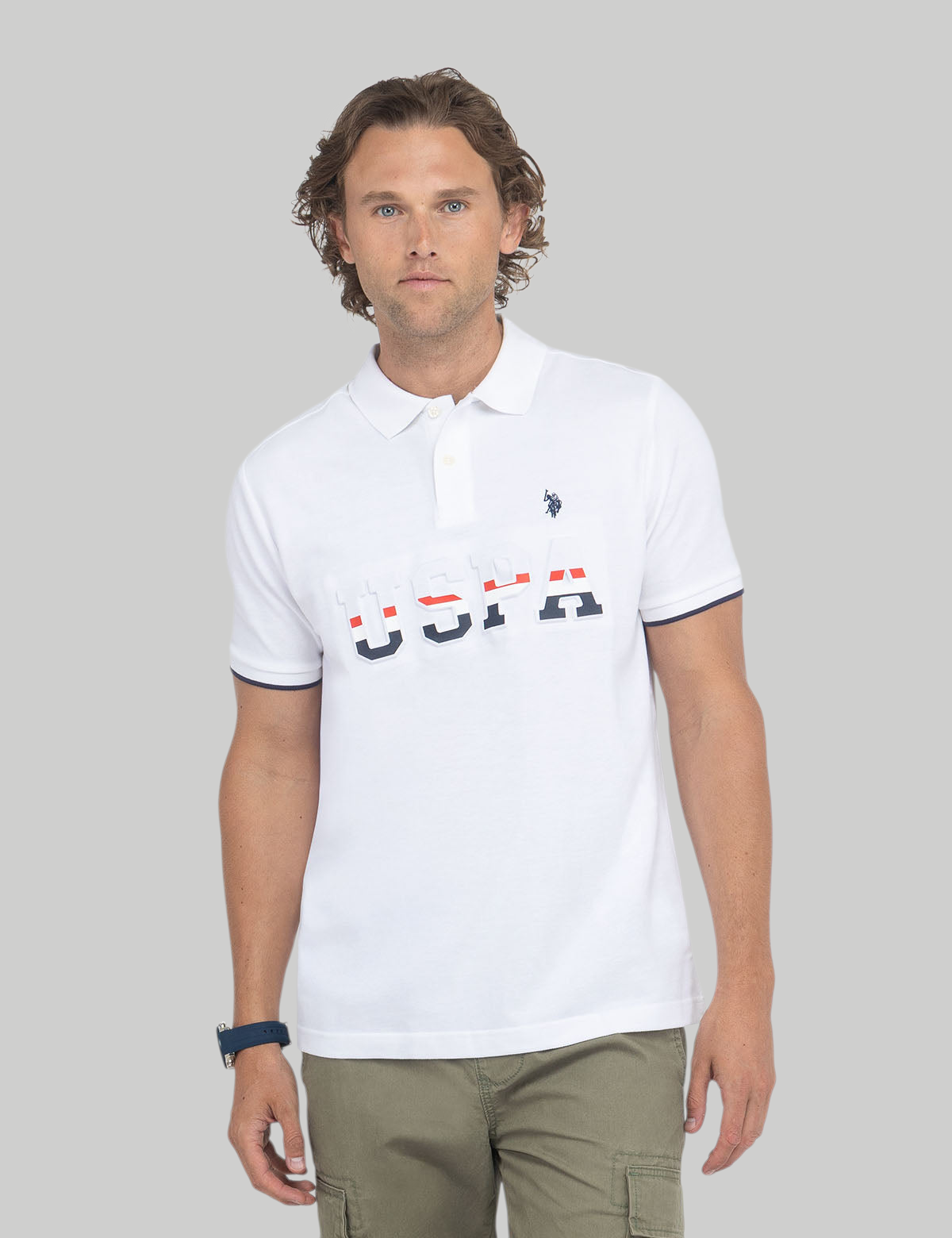 USPA EMBOSSED PIQUE POLO SHIR