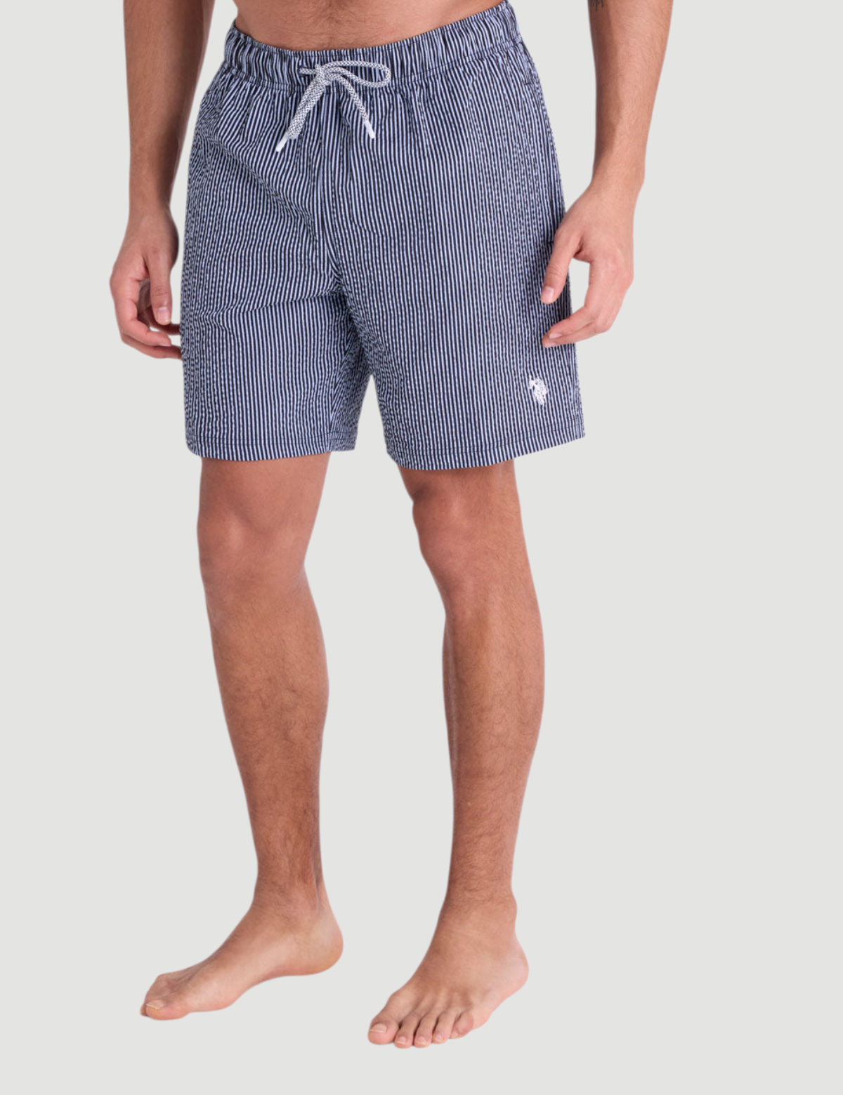7" SEERSUCKER STRIPE SWIM SHORTS