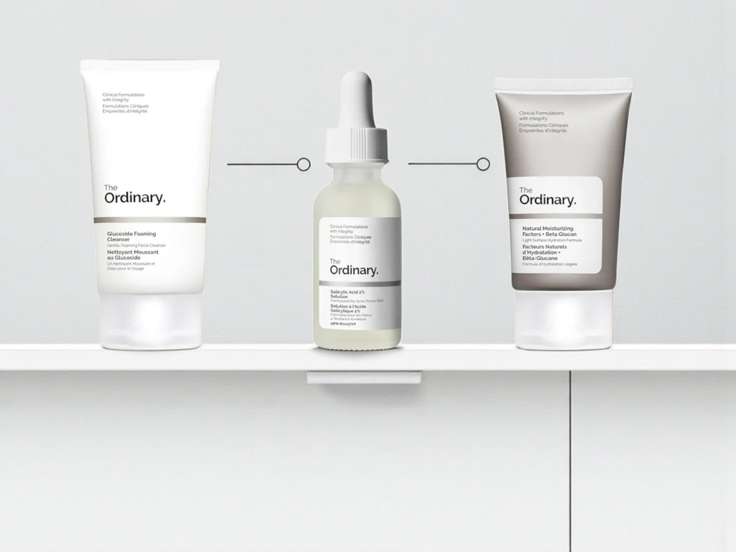 The Ordinary The Acne Set, 3-Step Skin Regimen with Glucoside Foaming Cleanser, Salicylic Acid 2% Solution, and Natural Moisturizing Factors + Beta Glucan | Skin Care Set