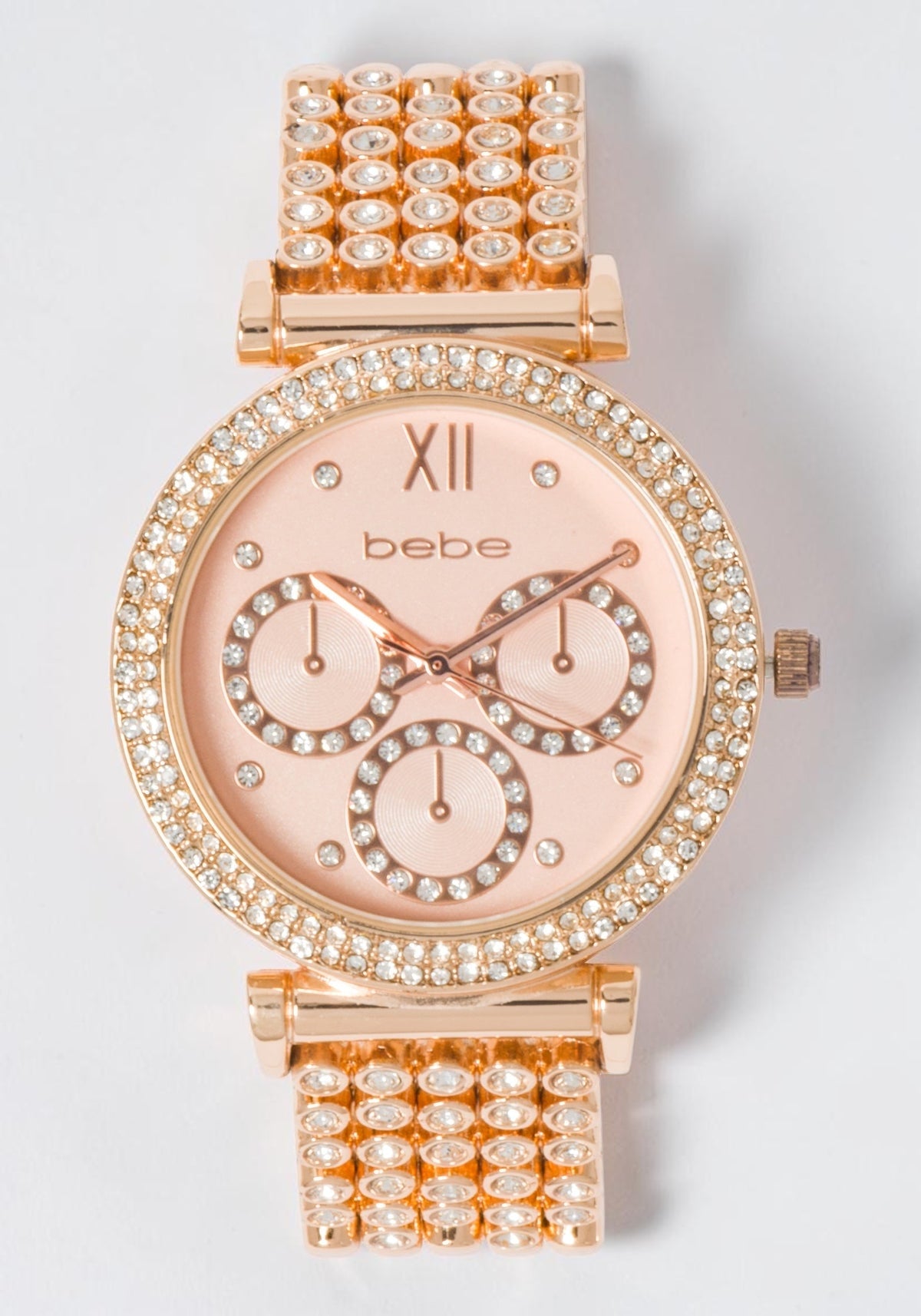 Rose Dial Crystal Bezel Watch