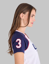 USA RAGLAN SLEEVE V-NECK T-SHIRT,21T0108-1D00A