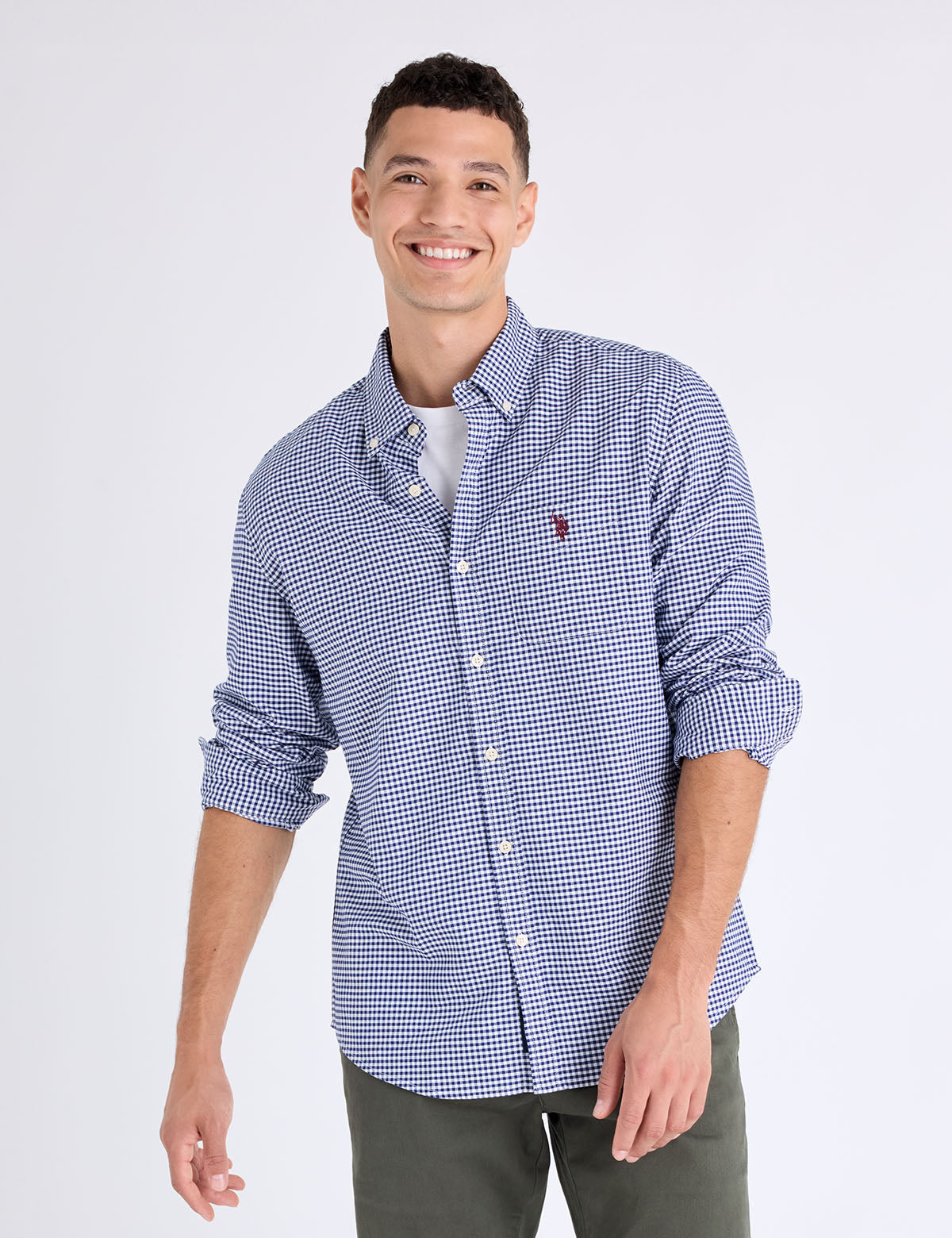 LONG SLEEVE LIGHT WEIGHT GINGHAM OXFORD SHIRT Serial 11H0301-YR00A