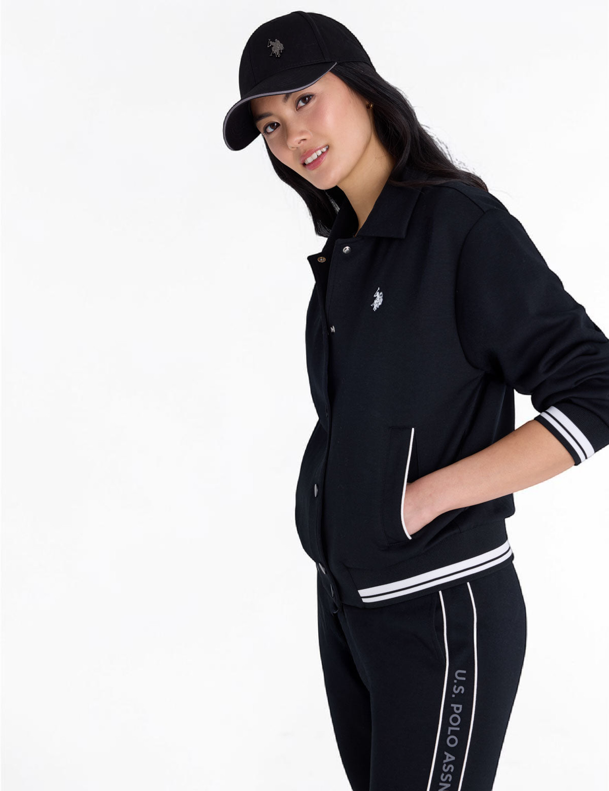 WHITE LABEL COLLAR SNAP BOMBER JACKET 2114MAN-0000A