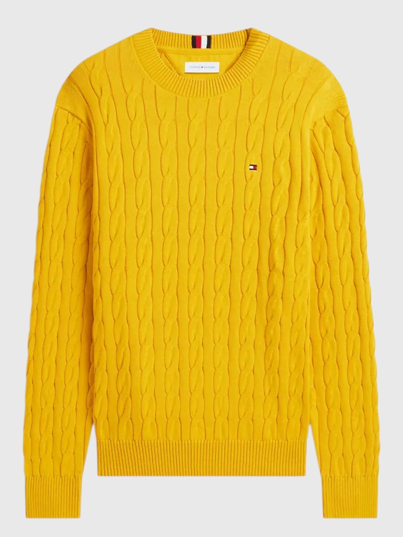 TOMMY HILFIGER Cable Knit Crewneck Sweater,XM08033-YBI