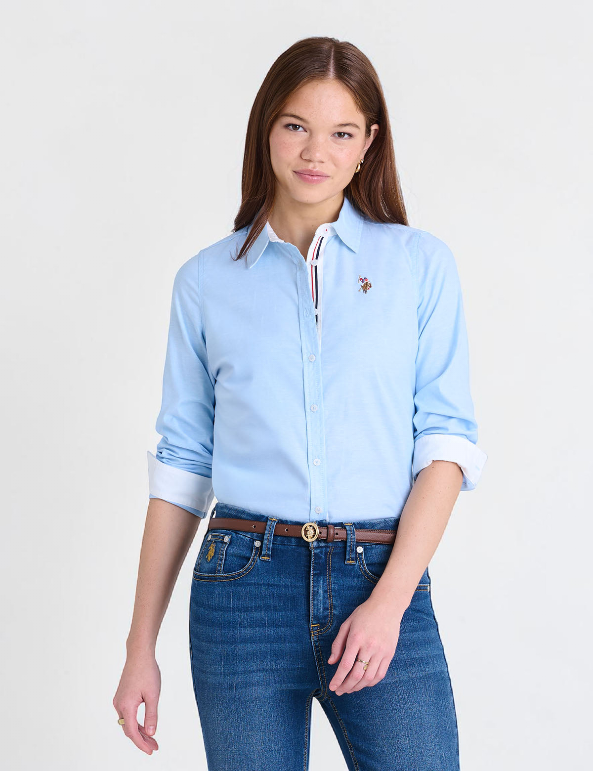 LONG SLEEVE SOLID STRETCH OXFORD SHIRT 215859-YI00A