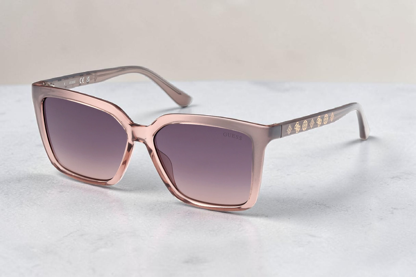 Smoke Gradient Square Ladies Sunglasses