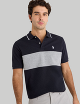 OTTOMAN KNIT COLORBLOCK POLO SHIRT