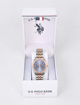 LADIES TWO TONE LINK ANALOG WATCH,USC40745UO-0000A
