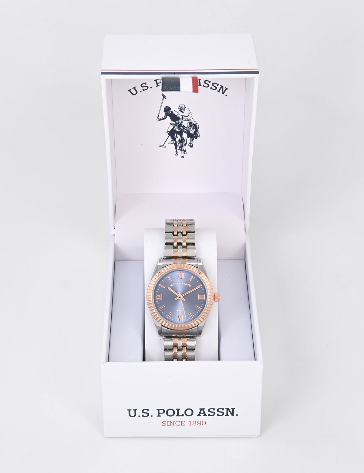 LADIES TWO TONE LINK ANALOG WATCH,USC40745UO-0000A