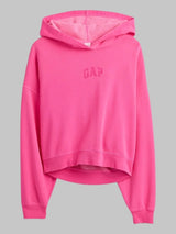 Relaxed Gap Mini-Logo Cropped Hoodie