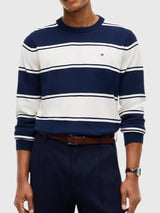 TOMMY HILFIGER Rugby Stripe Crewneck Sweater,XM07954-P61