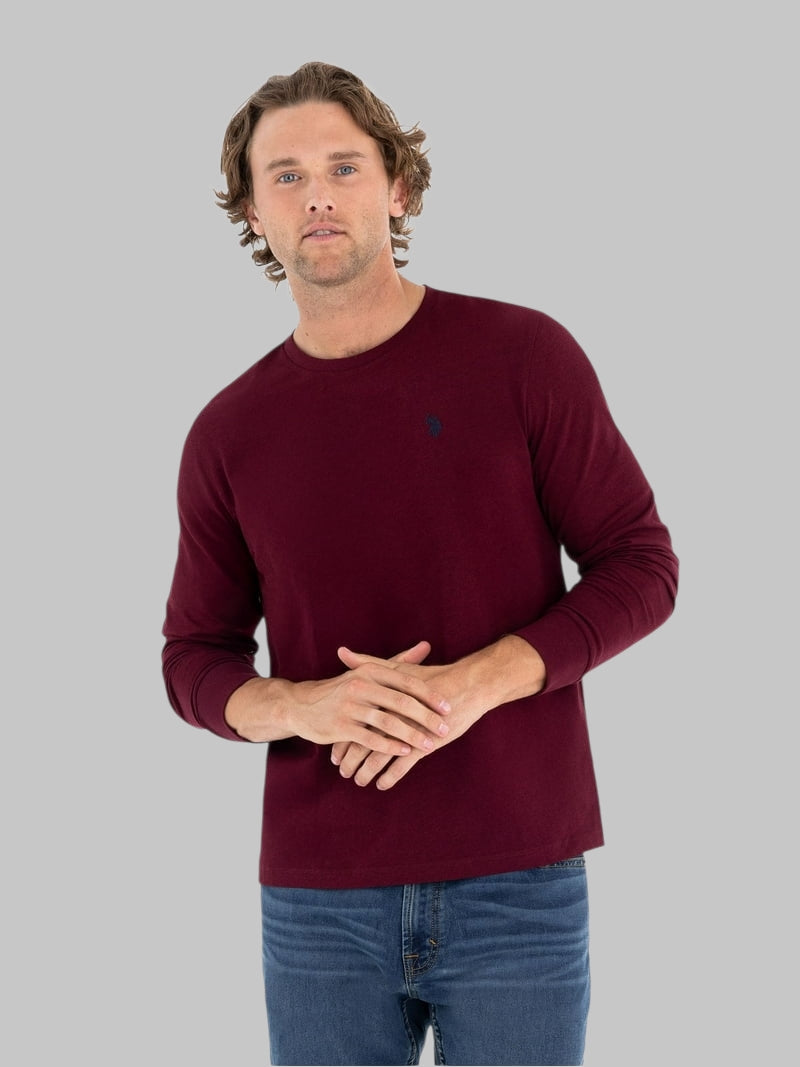 U.S. Polo Assn. Men's Cotton Crewneck Tee with Long Sleeves,