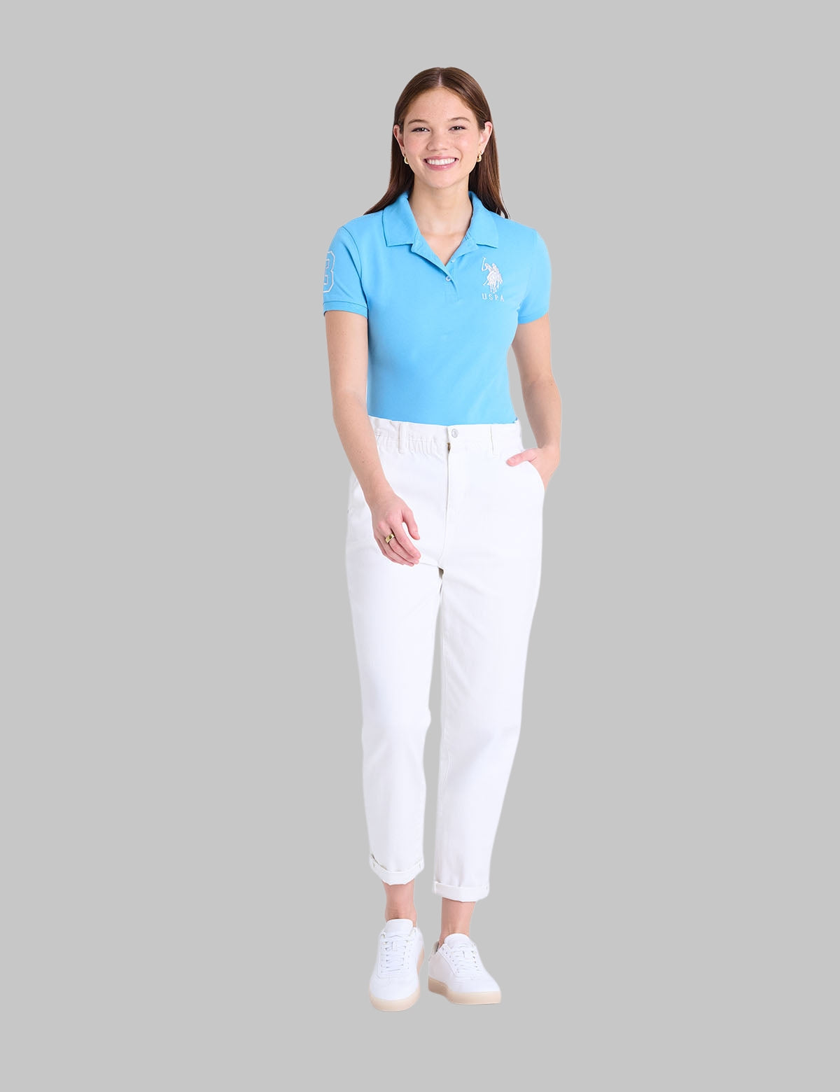 USPA METALLIC PRINT POLO SHIRT