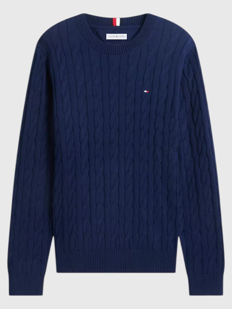 TOMMY HILFIGER Cable Knit Crewneck Sweater,XM08033-YBI