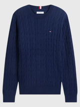 TOMMY HILFIGER Cable Knit Crewneck Sweater,XM08033-YBI