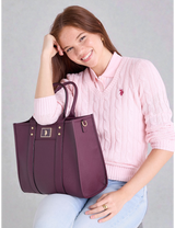 USPA BOX TOTE WITH CROSSBODY STRAP