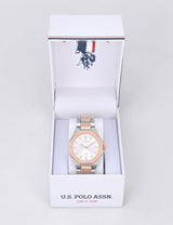 LADIES TWO TONE LINK ANALOG WATCH,USC40728UO-0000A