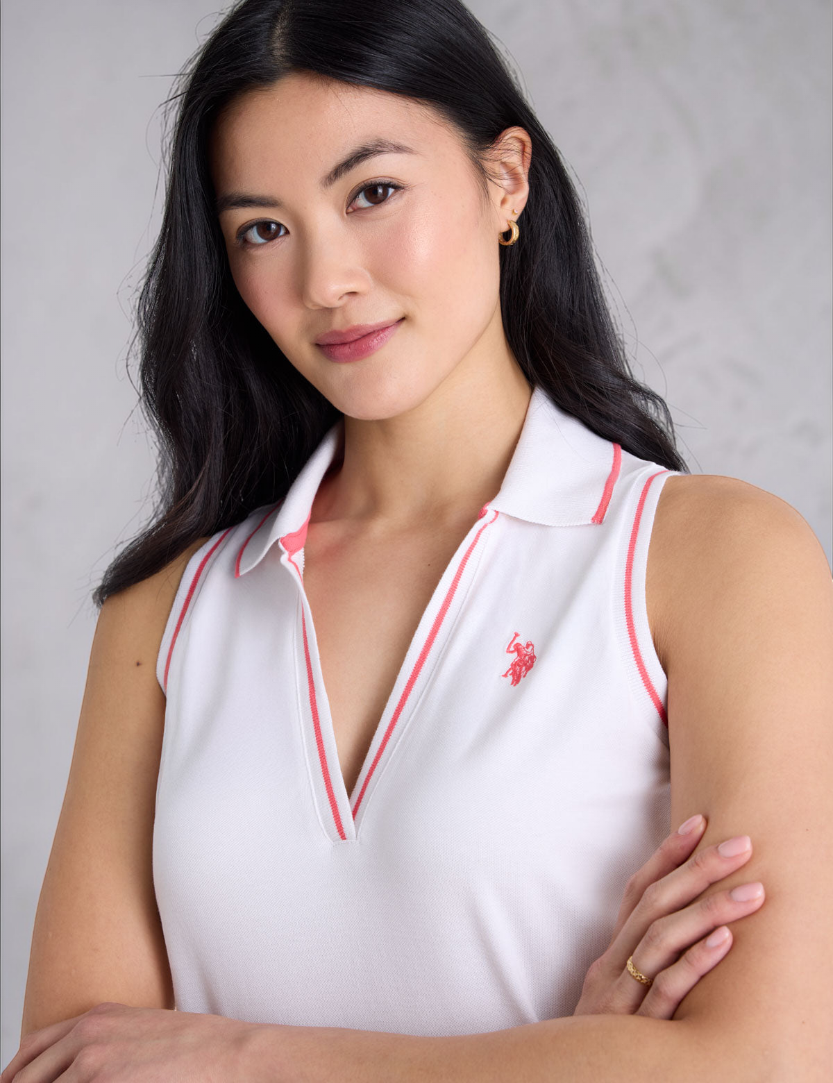 U.S Polo SLEEVELESS SPLIT NECK POLO DRESS Serial 215583-ZH00A