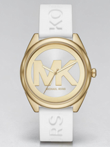 Immediate M.KWomen's Janelle Gold-Tone Silicone Strap Watch, 42mm MK7141