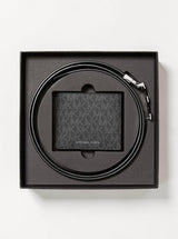 Michael Kors Signature Logo Wallet and Reversible Belt Gift Set,36F5LGFN9B