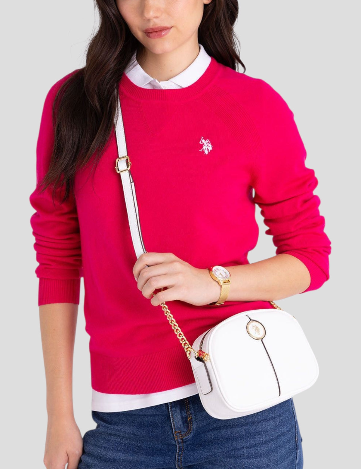 ENAMEL CHAIN CROSSBODY BAG,27V0058-AA00A