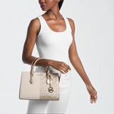 M.K Sheila Medium Two-Tone Metallic Signature Logo Satchel