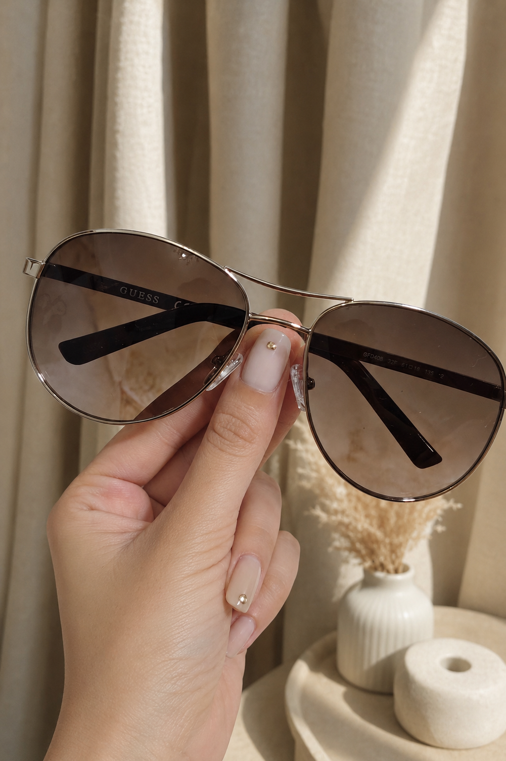 Immediate Guess Women's Gold Aviator Sunglasses