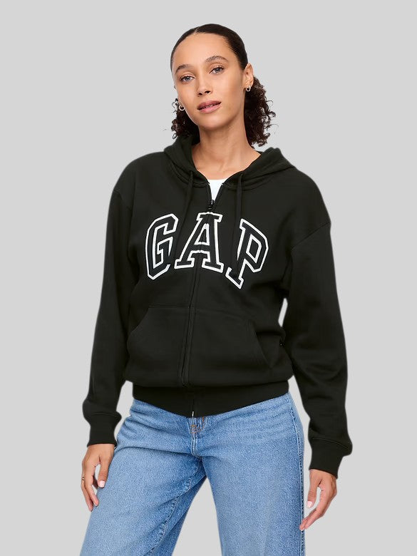 Gap Relaxed Gap Logo Zip Hoodie,627454