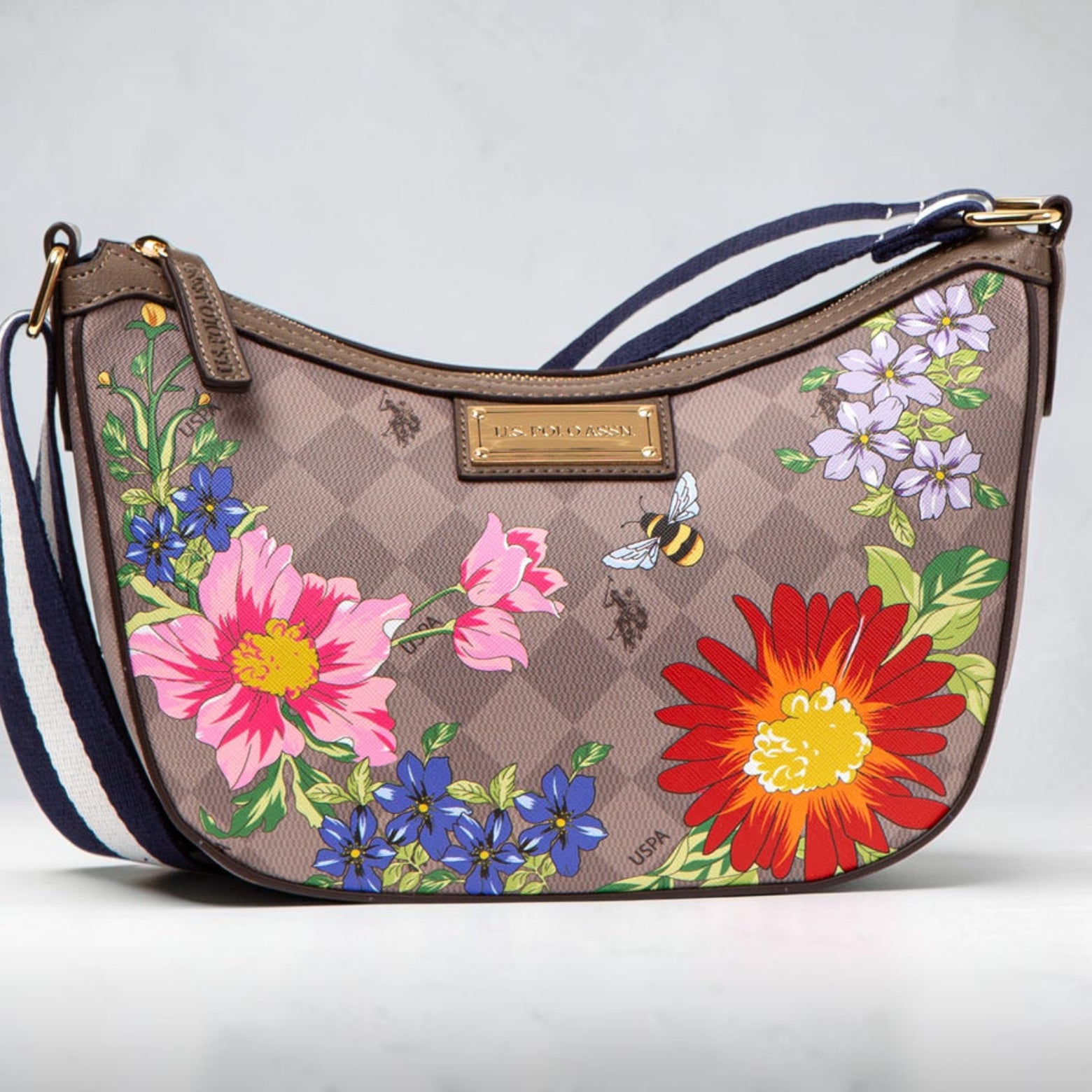 FLORAL DIAMOND CROSSBODY BAG,27A183-AA00A