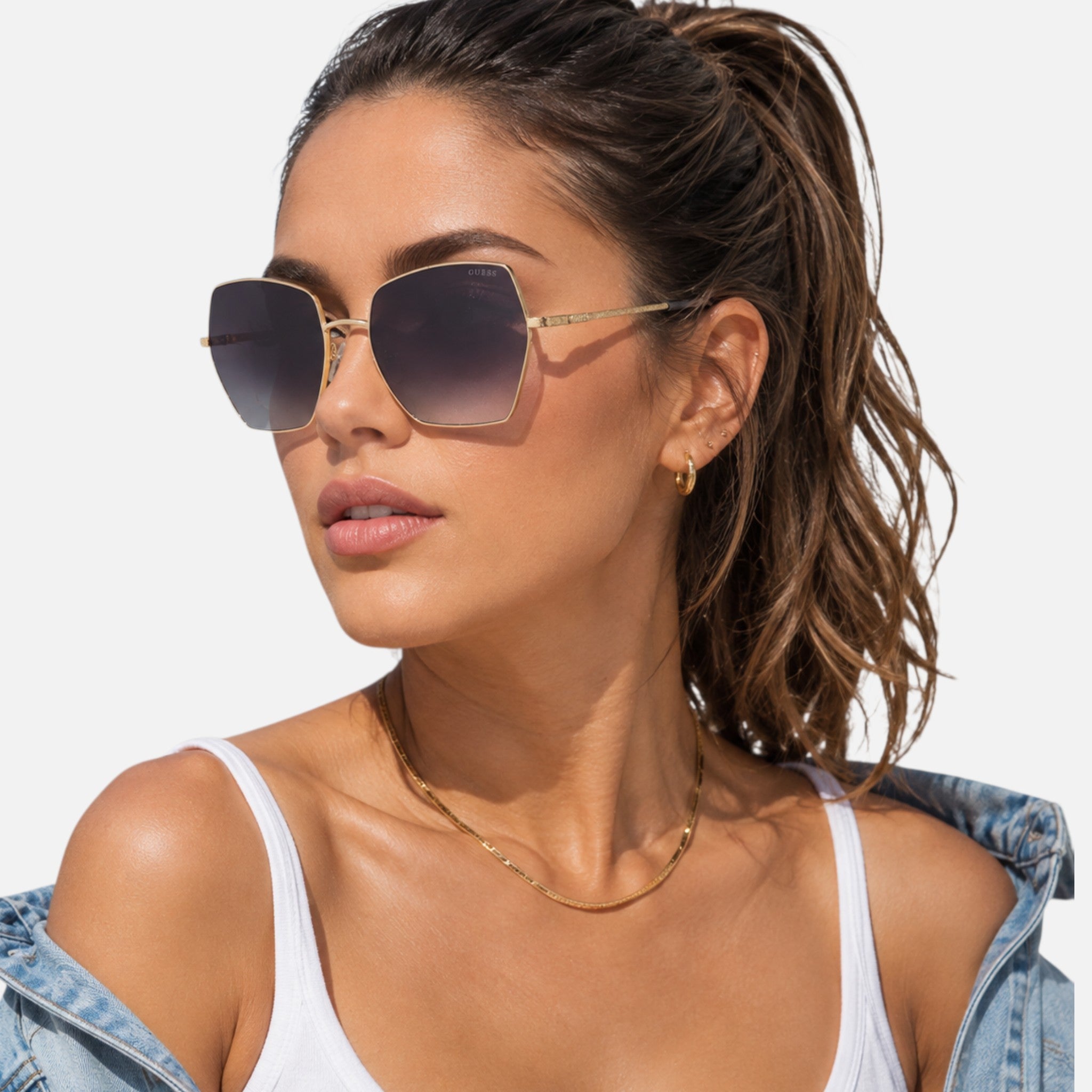 Guess Gradient Smoke Butterfly Ladies Sunglasses,GF6137
