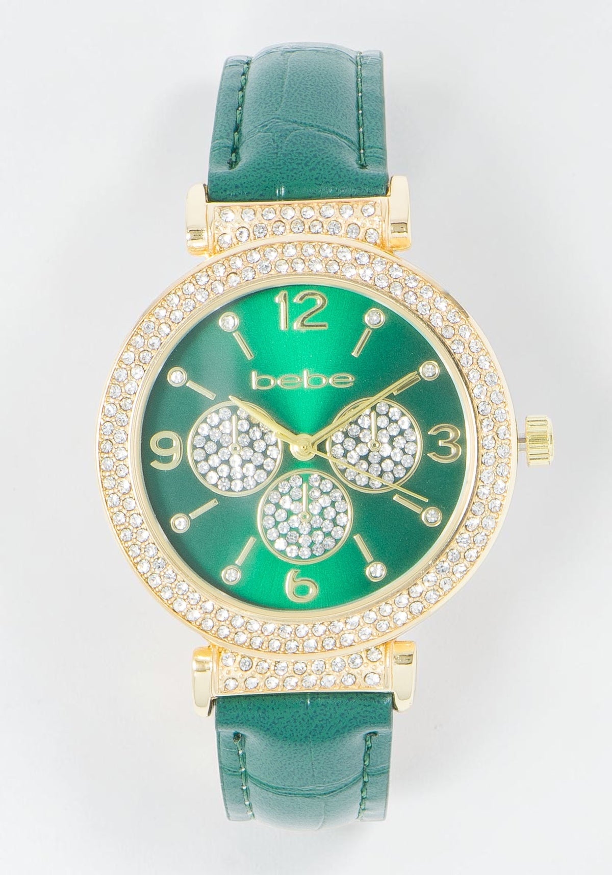Croco Strap Crystal Watch